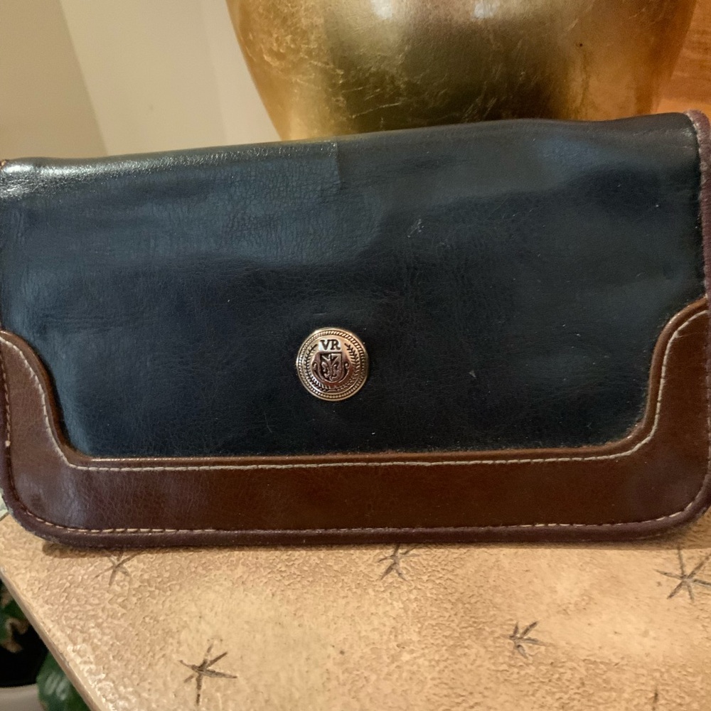 VR Wallet with Check Book Cover Brown and Black